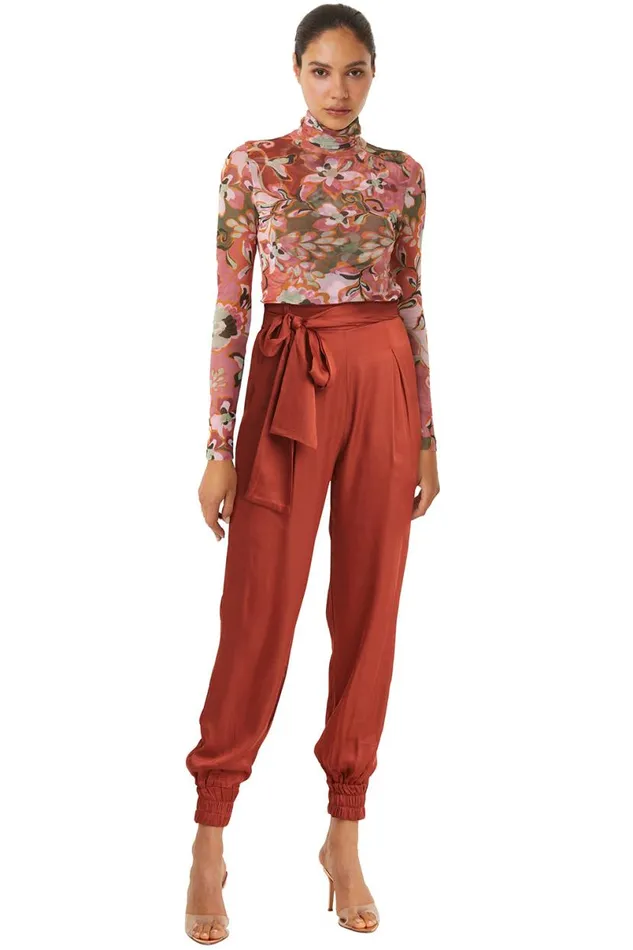 Jersey and Mesh Women MISA Los Angeles NADJA TOP Resort Batik Mesh