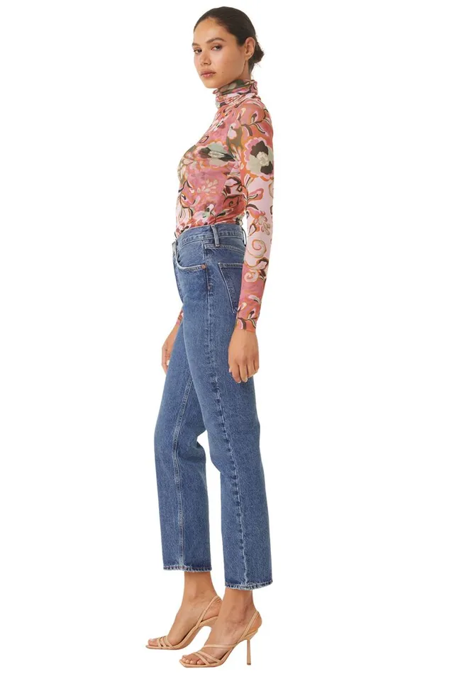 Jersey and Mesh Women MISA Los Angeles NADJA TOP Resort Batik Mesh