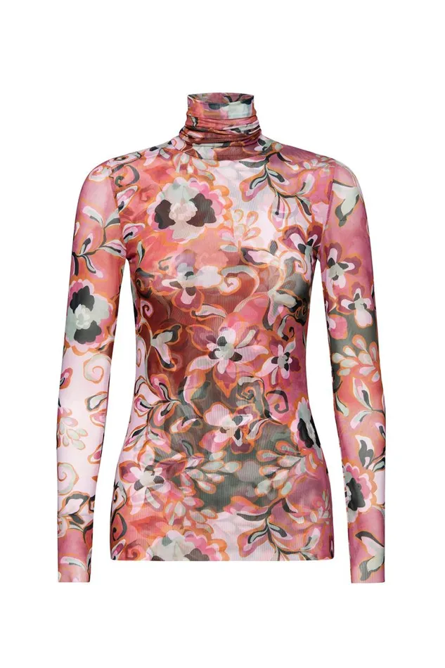 Jersey and Mesh Women MISA Los Angeles NADJA TOP Resort Batik Mesh