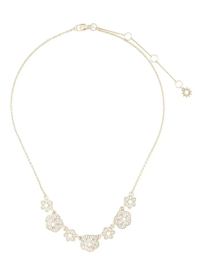Jewelry Flower Filigree Charm Necklace Gold Marchesa Necklaces