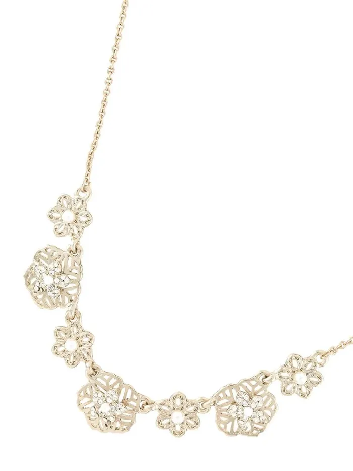 Jewelry Flower Filigree Charm Necklace Gold Marchesa Necklaces
