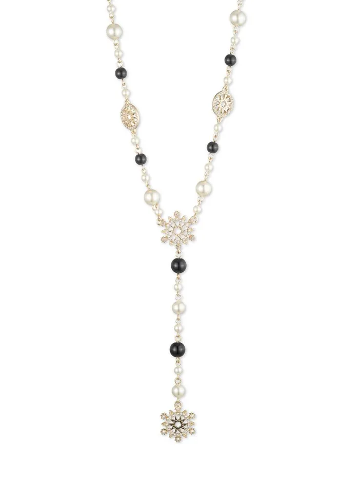 Jewelry Pearl Y Necklace Black Marchesa Necklaces