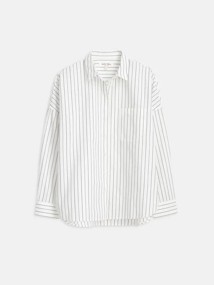 Jo Shirt In Striped Paper Poplin Women Alex Mill Shirts Tops