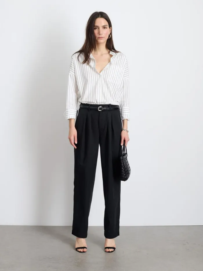 Jo Shirt In Striped Paper Poplin Women Alex Mill Shirts Tops