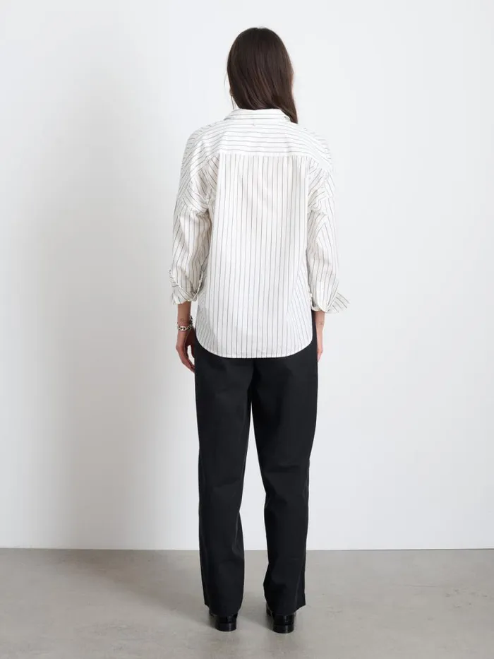 Jo Shirt In Striped Paper Poplin Women Alex Mill Shirts Tops