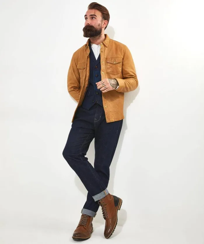 Joe Browns Shirts Sunbaked Leather Shirt 8211 Men Joe Browns Shirts Sunbaked Leather Shirt 8211 Men