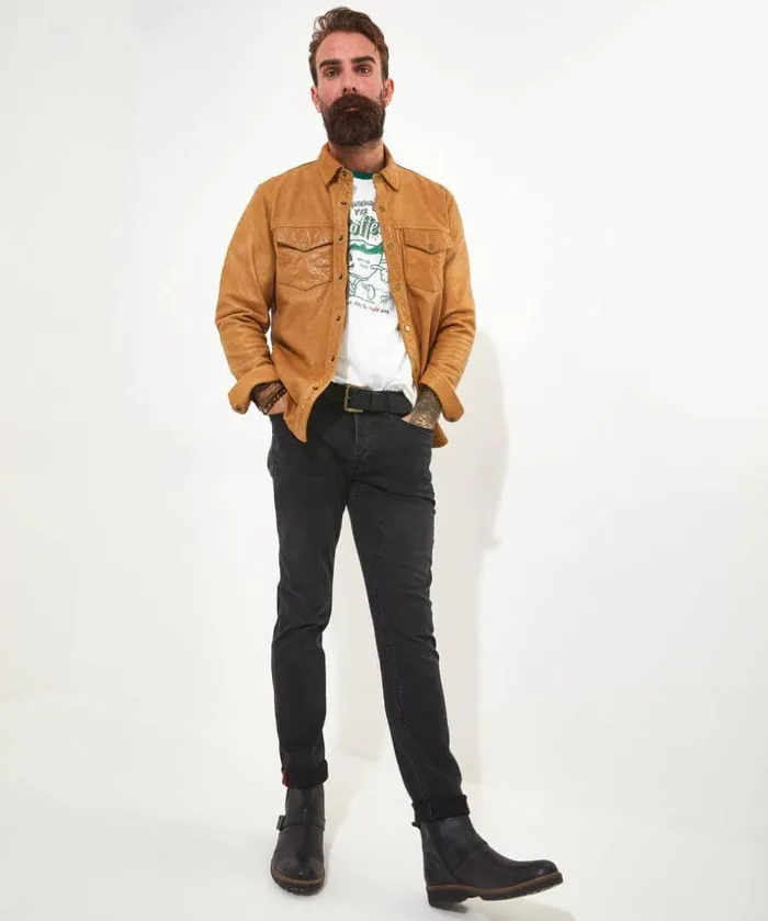Joe Browns Shirts Sunbaked Leather Shirt 8211 Men Joe Browns Shirts Sunbaked Leather Shirt 8211 Men