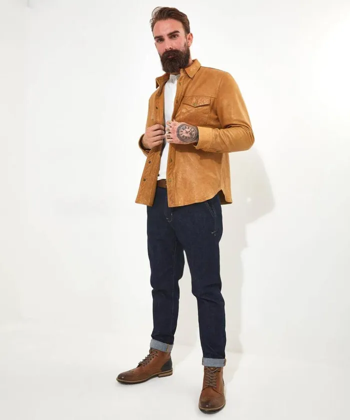Joe Browns Shirts Sunbaked Leather Shirt 8211 Men Joe Browns Shirts Sunbaked Leather Shirt 8211 Men