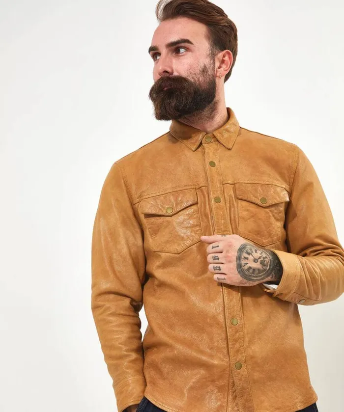 Joe Browns Shirts Sunbaked Leather Shirt 8211 Men Joe Browns Shirts Sunbaked Leather Shirt 8211 Men