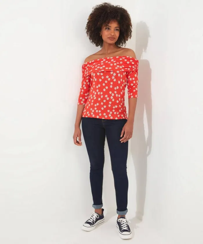 Joe Browns Tops Tunics and Blouses Ditsy Daisy Bardot Jersey Top 8211 Women Joe Browns Tops Tunics and Blouses Ditsy Daisy Bardot Jersey Top 8211 Women