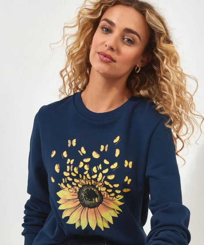 Joe Browns Tops Tunics and Blouses Scattered Sunflower Graphic Sweat 8211 Women Joe Browns Tops Tunics and Blouses Scattered Sunflower Graphic Sweat 8211 Women