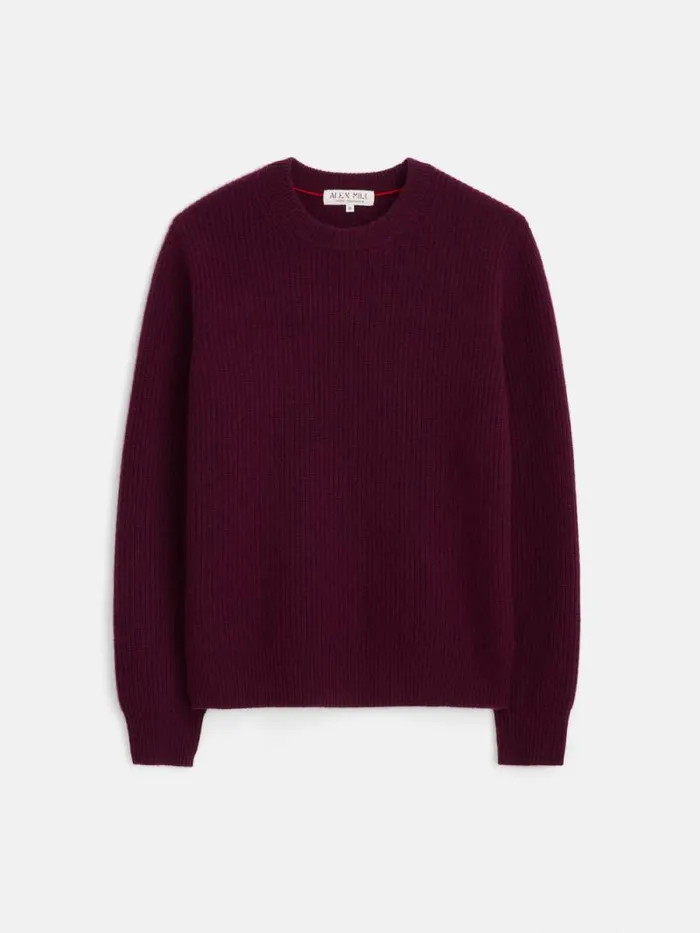 Jordan Sweater In Washed Cashmere Bordeaux Men Alex Mill Sweaters Sweatshirts