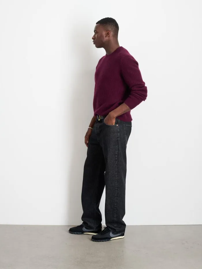 Jordan Sweater In Washed Cashmere Bordeaux Men Alex Mill Sweaters Sweatshirts