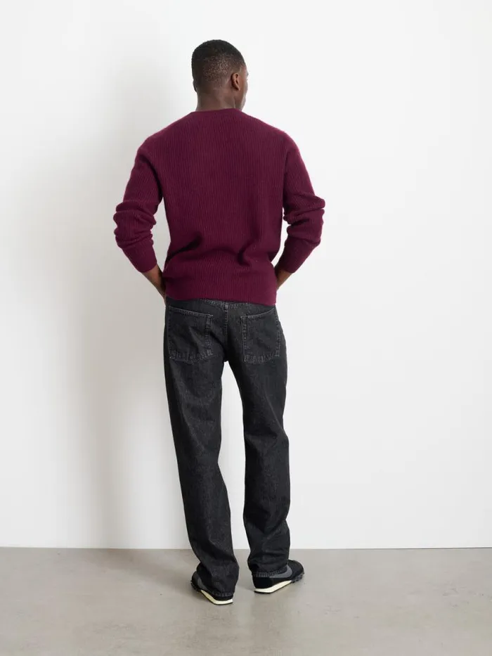 Jordan Sweater In Washed Cashmere Bordeaux Men Alex Mill Sweaters Sweatshirts