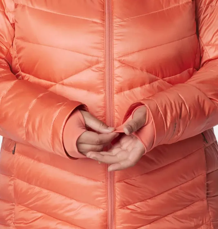 Joy Peak Insulated Hooded Jacket 8211 Plus Size Faded Peach Womens Columbia Sportswear Insulated and Down Joy Peak Insulated Hooded Jacket 8211 Plus Size Faded Peach Womens Columbia Sportswear Insulated and Down