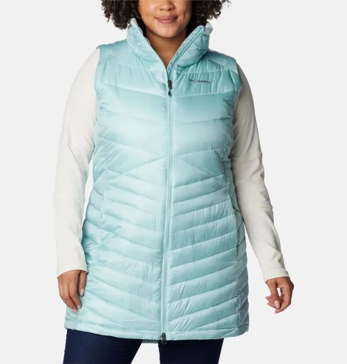 Joy Peak Long Vest 8211 Plus Size Aqua Haze Womens Columbia Sportswear Vests