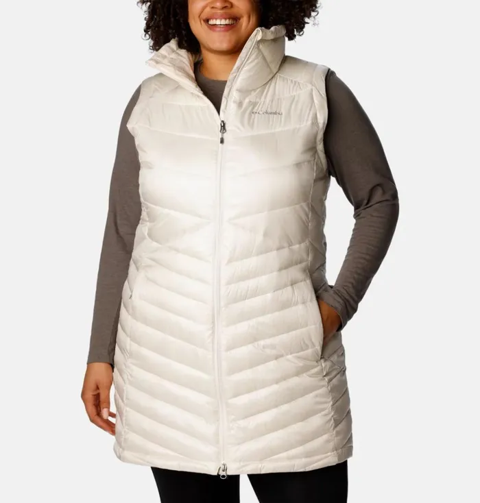 Joy Peak Long Vest 8211 Plus Size Chalk Womens Columbia Sportswear Vests