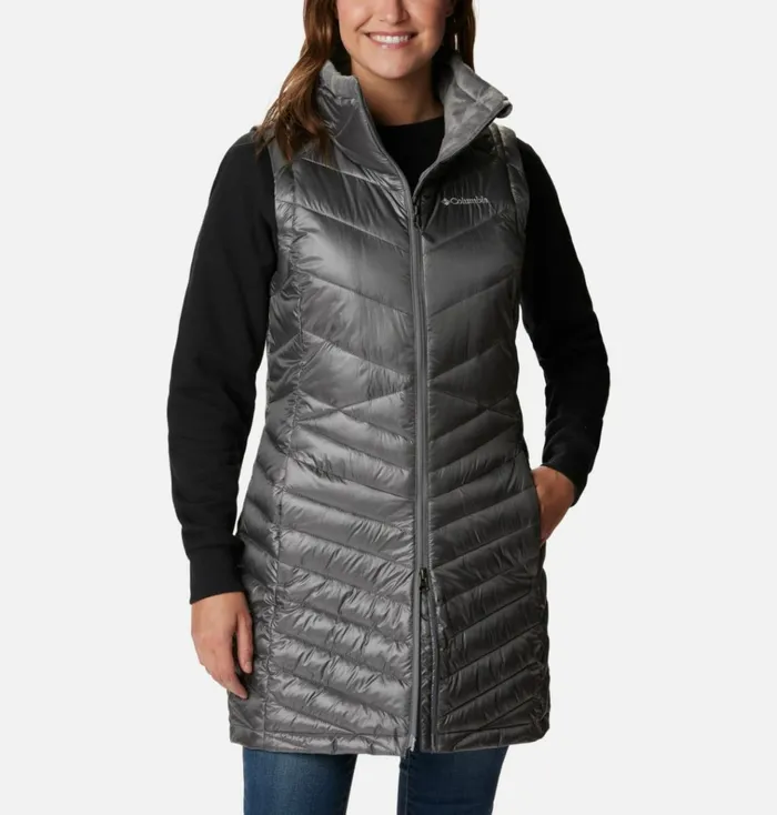 Joy Peak Long Vest City Grey Womens Columbia Sportswear Vests