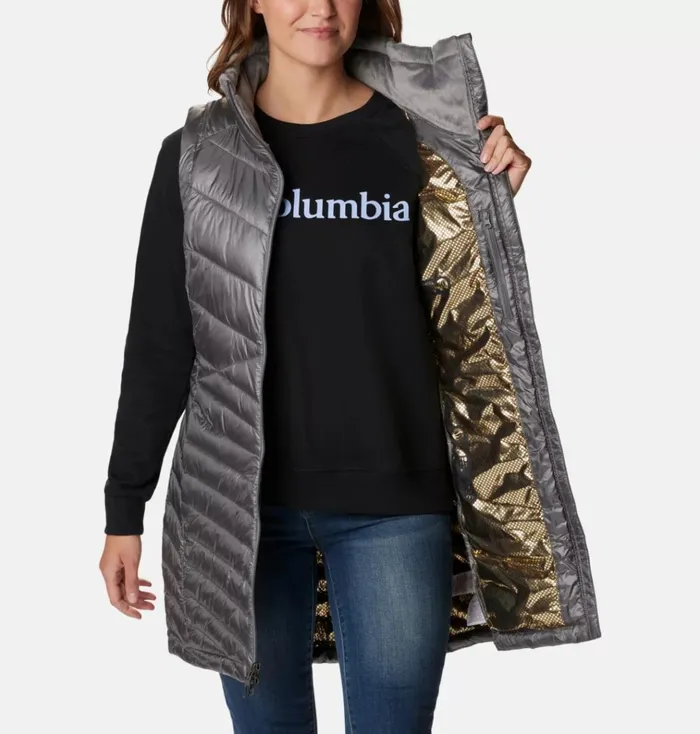 Joy Peak Long Vest City Grey Womens Columbia Sportswear Vests