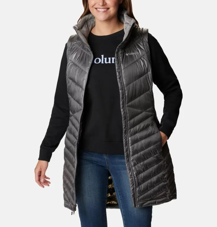 Joy Peak Long Vest City Grey Womens Columbia Sportswear Vests
