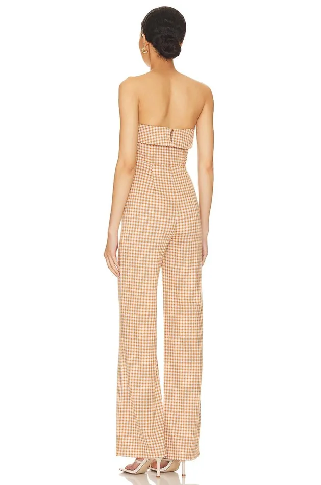 Jumpsuits Women Lovers and Friends Chelsea Jumpsuit Brown and White