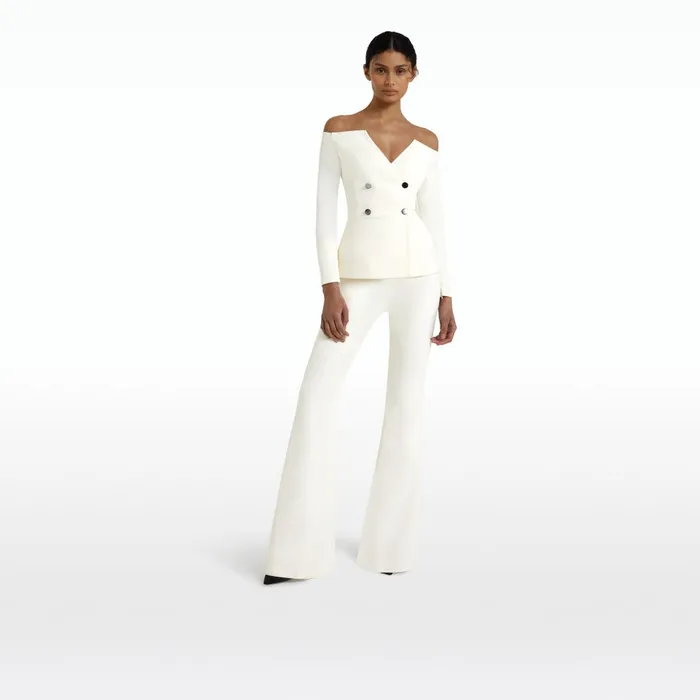 Kamile Ivory Jacket Women Safiyaa Jackets and Coats