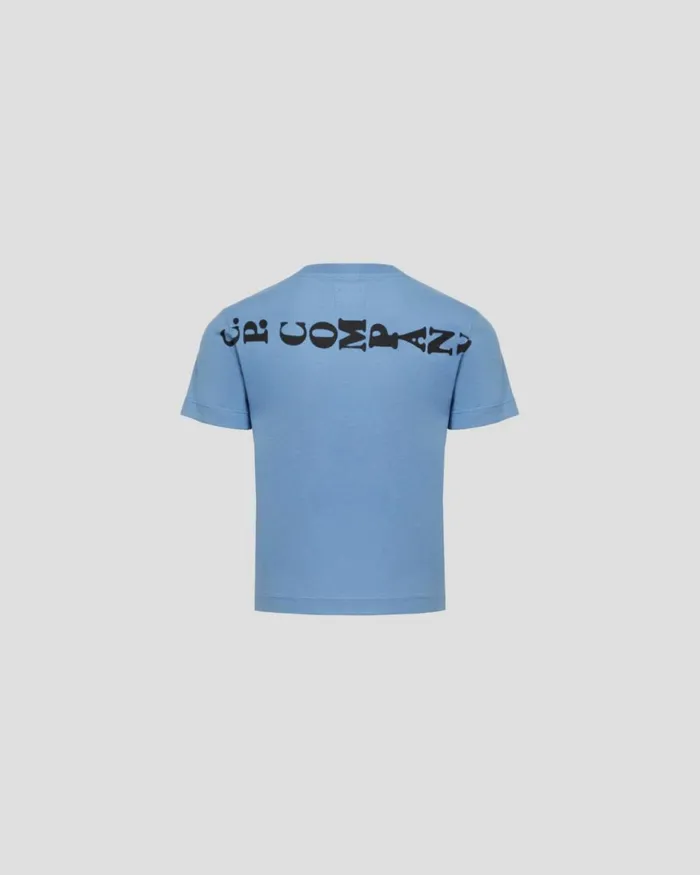 Kids CP Company Clothing 0206 U16 301 Jersey Logo Tshirt Riviera 8211 Blue