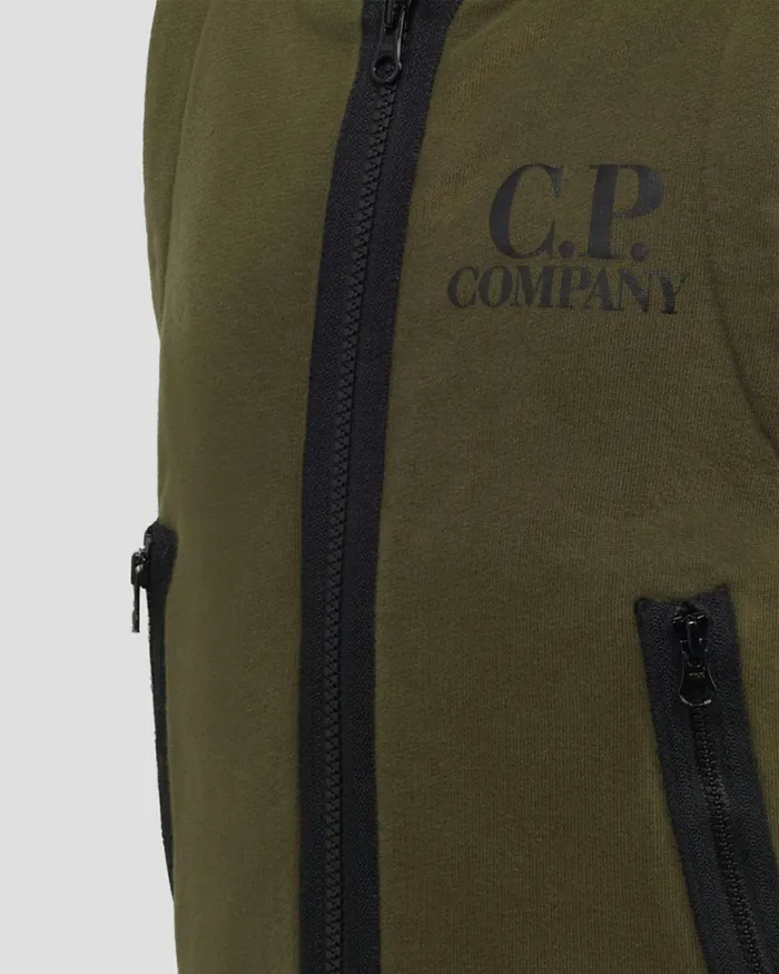 Kids CP Company Clothing 0206 U16 Basic Fleece Goggle Vest Ivy Green