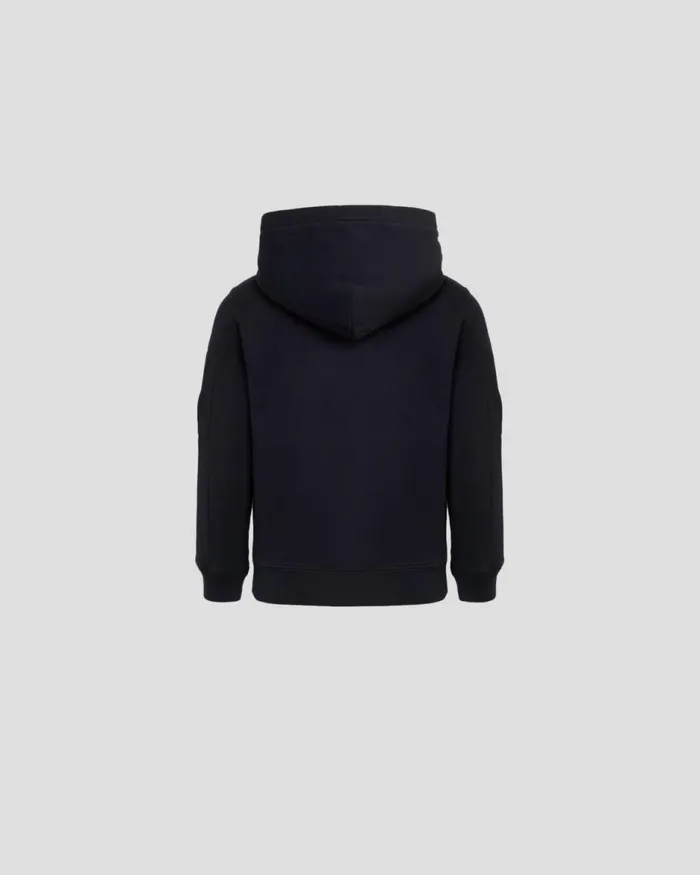Kids CP Company Clothing 0206 U16 Basic Fleece Lens Hoodie Total Eclipse 8211 Blue