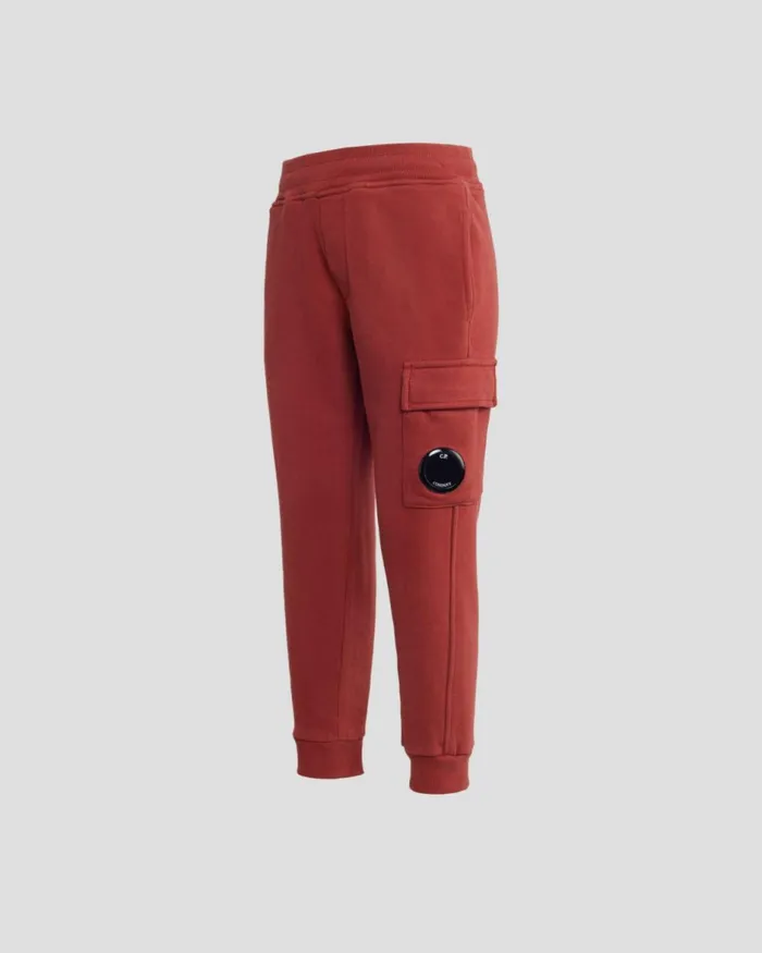 Kids CP Company Clothing 0206 U16 Basic Fleece Sweatpants Ketchup 8211 Red