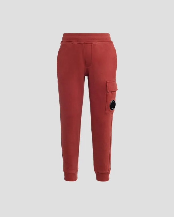 Kids CP Company Clothing 0206 U16 Basic Fleece Sweatpants Ketchup 8211 Red