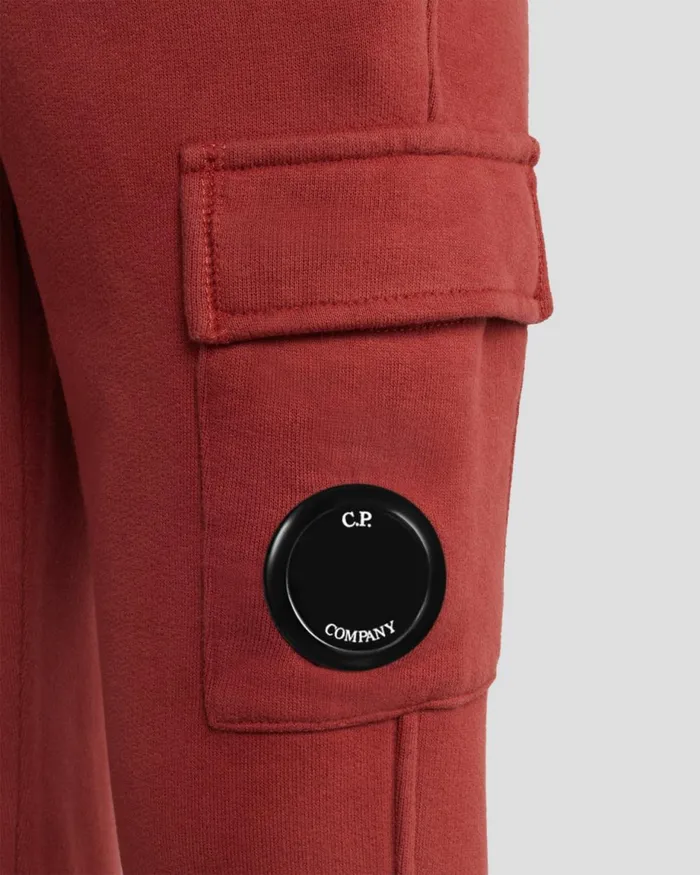Kids CP Company Clothing 0206 U16 Basic Fleece Sweatpants Ketchup 8211 Red
