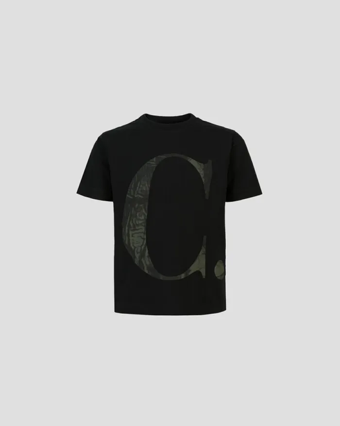 Kids CP Company Clothing 0810 U16 301 Printed Tracery Tshirt Black