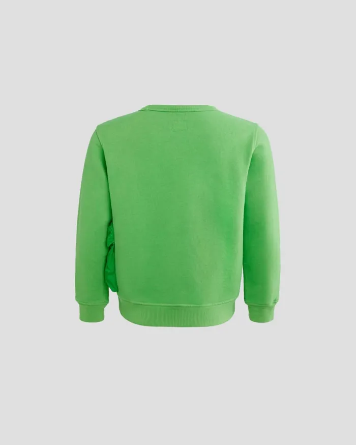 Kids CP Company Clothing 0810 U16 Basic Fleece Mixed Utility Sweatshirt Classic Green