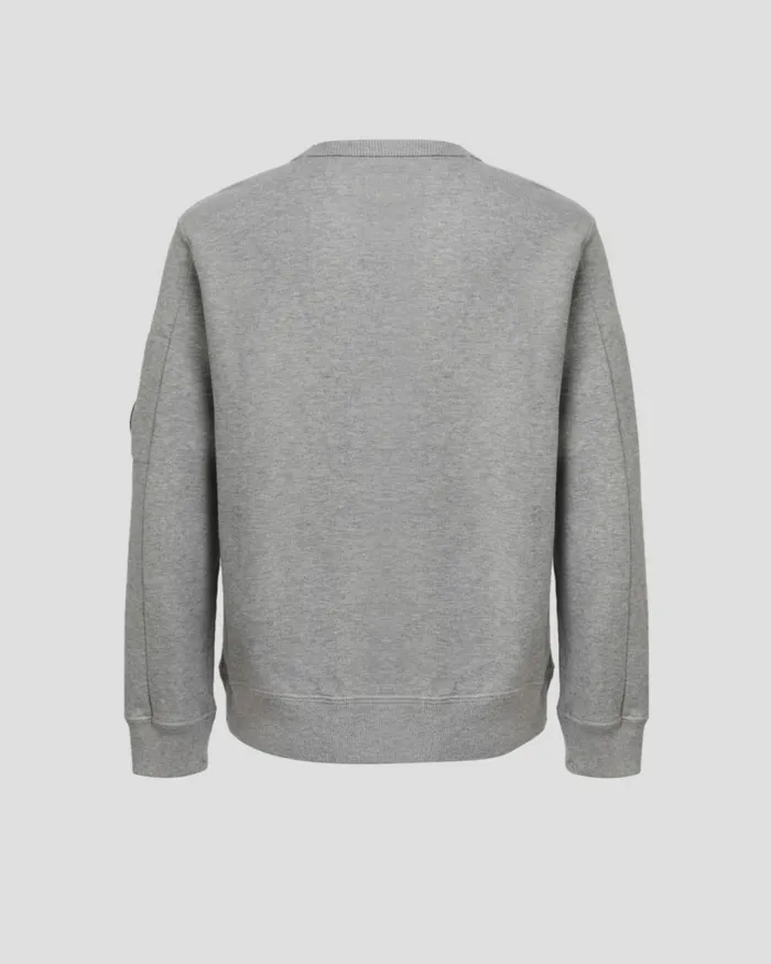 Kids CP Company Clothing 1214 U16 Basic Fleece Lens Sweatshirt Grey Melange