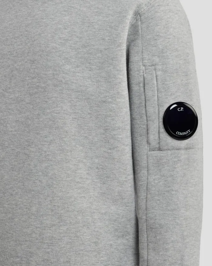 Kids CP Company Clothing 1214 U16 Basic Fleece Lens Sweatshirt Grey Melange