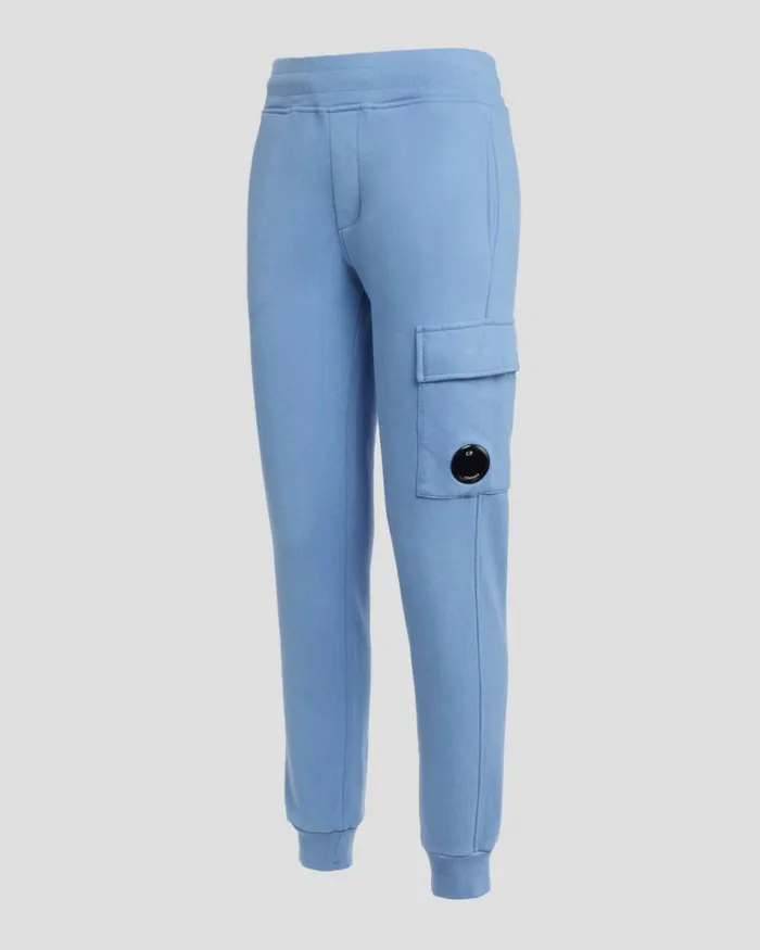 Kids CP Company Clothing 1214 U16 Basic Fleece Sweatpants Riviera 8211 Blue