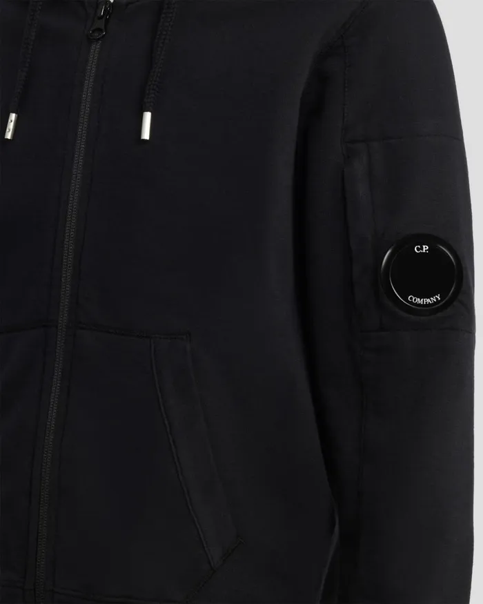 Kids CP Company Clothing 1214 U16 Light Fleece Lens Hoodie Black