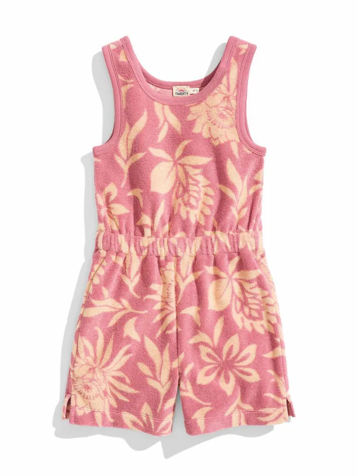 Kids Cabana Towel Terry Romper 8211 Rose Peach Blossom Rose Peach Blossom Kids Faherty