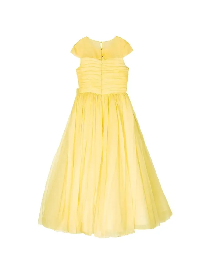 Kids FlowerEmbellished Crepe Gown Yellow Marchesa Gowns Kids FlowerEmbellished Crepe Gown Yellow Marchesa Gowns