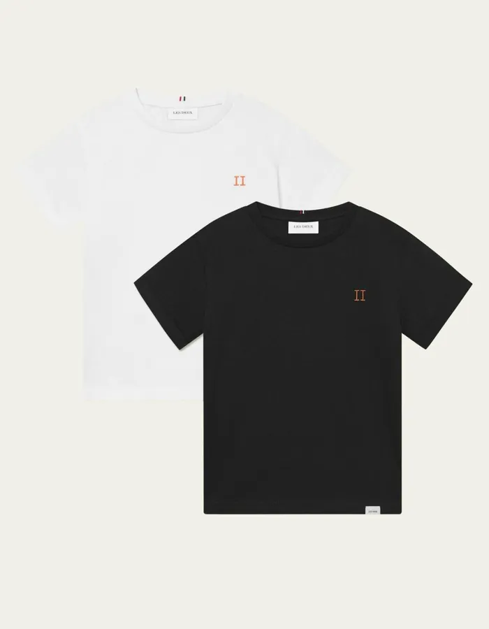 Kids Les Deux Tops Nrregaard TShirt Kids 8211 2PACK 8211 BlackWhite