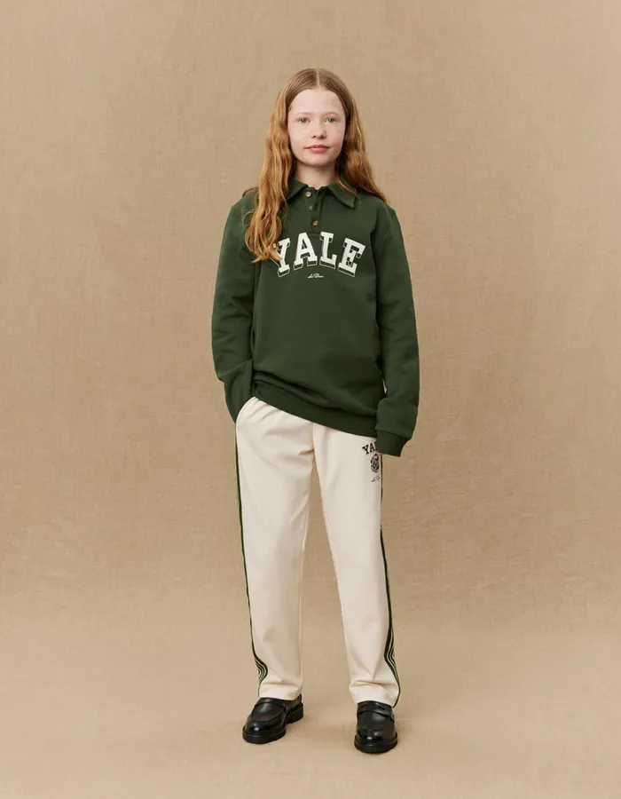 Kids Les Deux Yale Yale College Polo Sweatshirt KIDS 8211 Duffel Bag GreenIvory