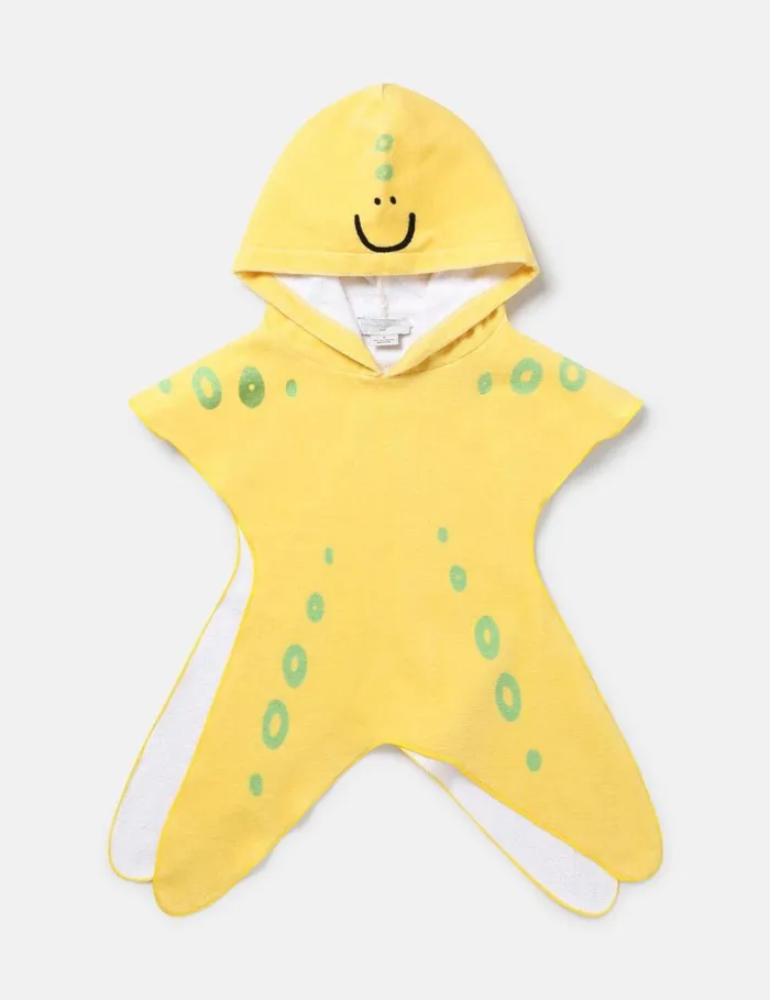 Kids Stella McCartney Newborn 0 8211 24 Months Starfish Hooded Towel Yellow