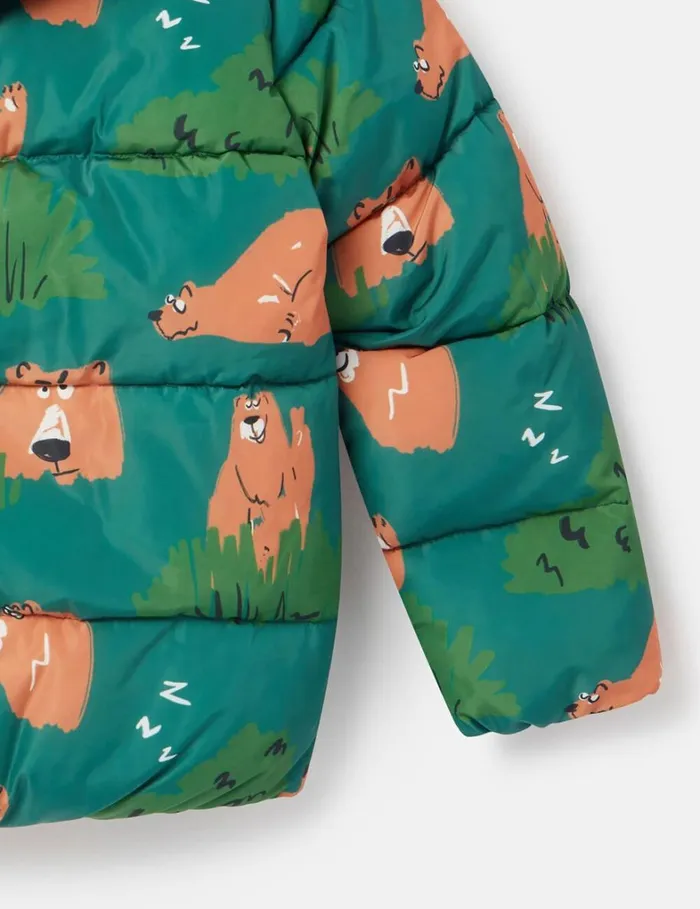 Kids Stella McCartney Outerwear Grizzly Bear Puffer Coat Green Kids Stella McCartney Outerwear Grizzly Bear Puffer Coat Green