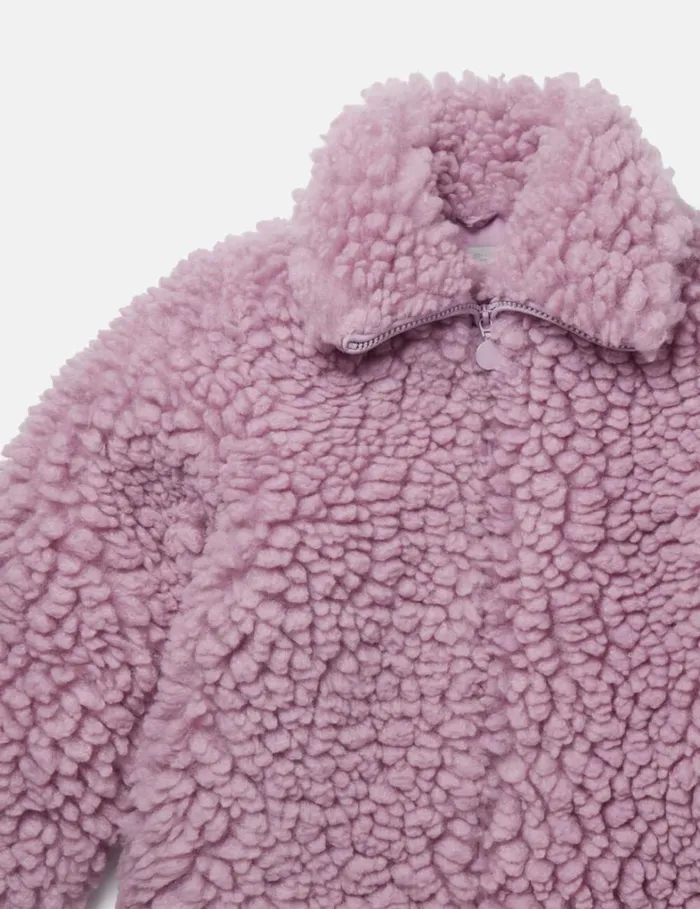 Kids Stella McCartney Outerwear Teddy Bear Coat Lavender Kids Stella McCartney Outerwear Teddy Bear Coat Lavender