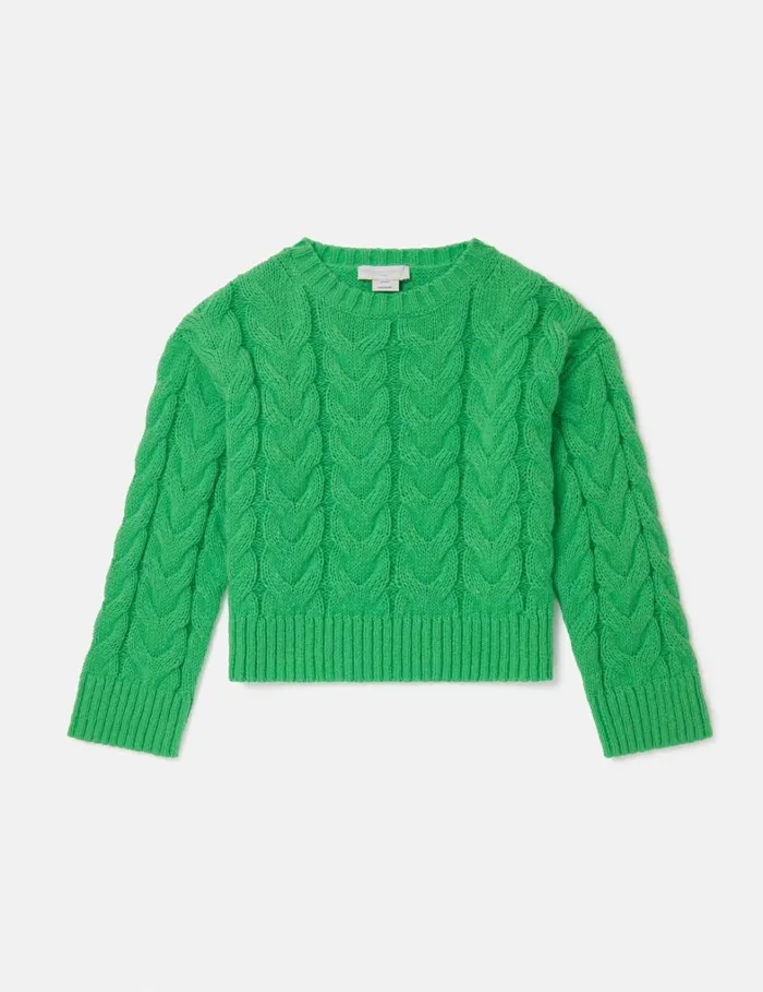 Kids Stella McCartney Sweaters and Cardigans Cable Knit Sweater Green