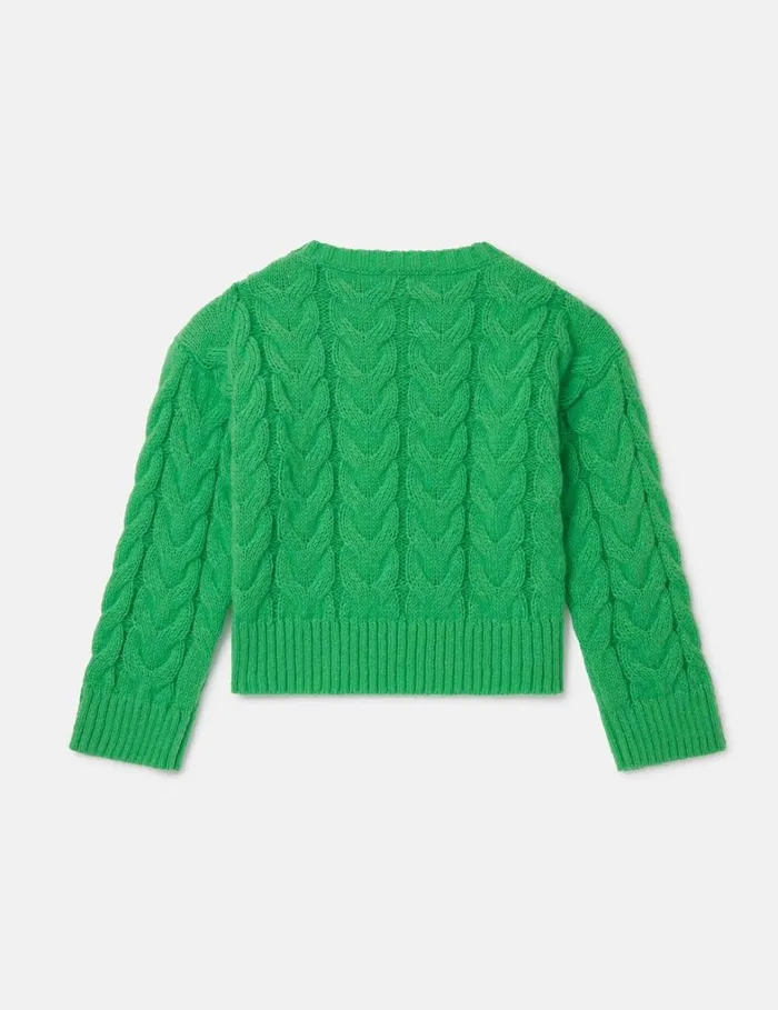 Kids Stella McCartney Sweaters and Cardigans Cable Knit Sweater Green Kids Stella McCartney Sweaters and Cardigans Cable Knit Sweater Green