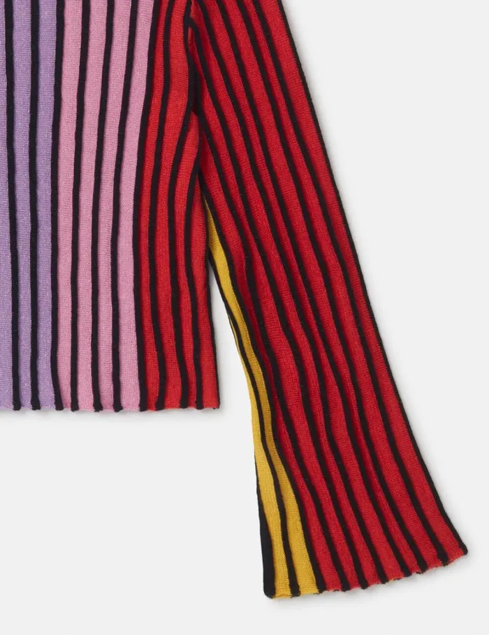 Kids Stella McCartney Sweaters and Cardigans Rainbow Striped Flared Top Multicolour Kids Stella McCartney Sweaters and Cardigans Rainbow Striped Flared Top Multicolour