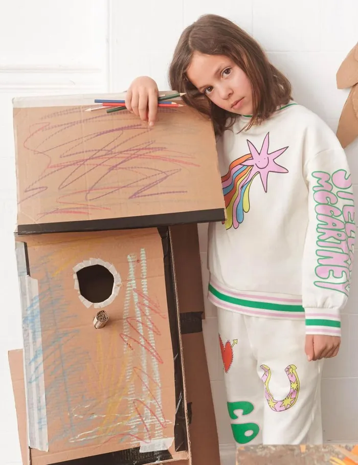 Kids Stella McCartney Sweaters and Cardigans Shooting Stars Graphic Sweatshirt Ivory Kids Stella McCartney Sweaters and Cardigans Shooting Stars Graphic Sweatshirt Ivory