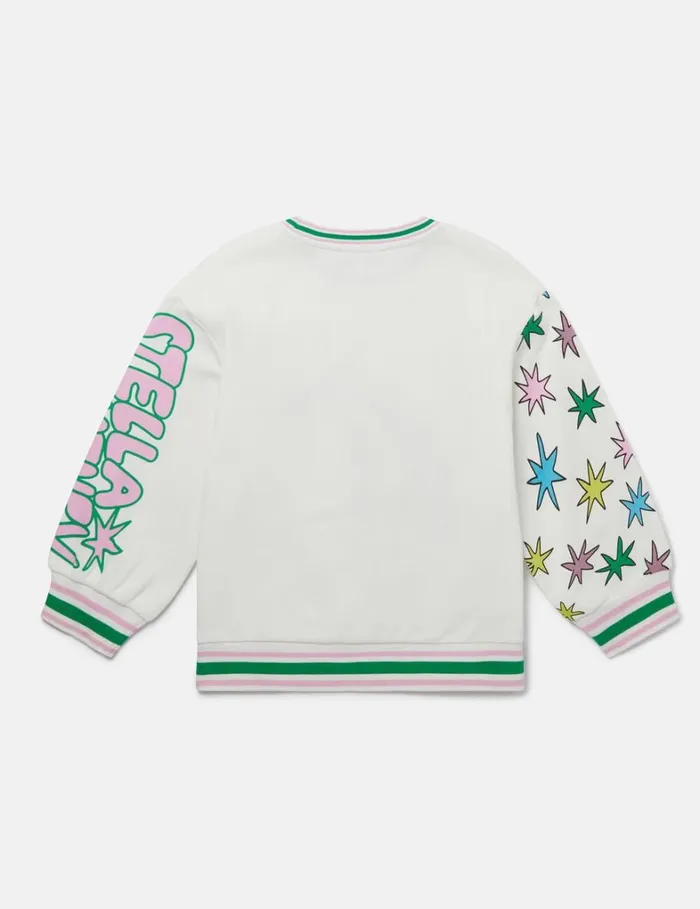 Kids Stella McCartney Sweaters and Cardigans Shooting Stars Graphic Sweatshirt Ivory Kids Stella McCartney Sweaters and Cardigans Shooting Stars Graphic Sweatshirt Ivory